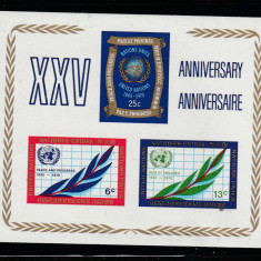 Natiunile Unite New York 1970-25 ani ONU,bloc 3 val.,dant,MNH,Mi.Bl.5