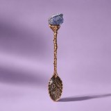 Lingurita cu cristal natural - bronz - Lapis Lazuli - Intelepciune si intuitie