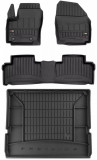 Set Covorase Auto Cauciuc Negro Ford S-Max 2006-2014 Pro Line Tip Tavita 3D 3D425880 + Tavita Portbagaj Negro Ford S-Max 2006-2014 7 Locuri TM403215