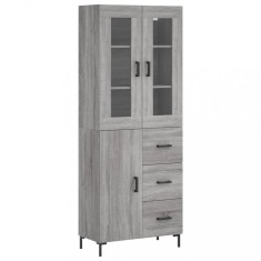Dulap inalt, gri sonoma, 69,5x34x180 cm, lemn compozit