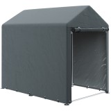 Outsunny Magazie pentru Scule cu Protecție UV și Intrare cu Fermoar, Cort de Garaj, 120x179x165 cm, Gri &Icirc;nchis | Aosom Romania