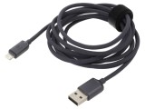 Cablu USB 2.0 Apple Lightning - USB A 2m, Negru, 2.4A