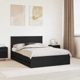 Cumpara ieftin Cadru de pat cu sertar Negru 140 x 190 cm Lemn Ingineresc