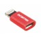Adaptor iPhone Lightning tata - micro USB mama rosu Valueline