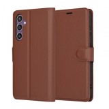 Husa pentru Samsung Galaxy S23 FE S711, Techsuit, Leather Folio, Maro