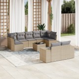 vidaXL Set canapele de grădină cu perne, 10 piese, bej, poliratan 3255366