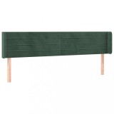 Cumpara ieftin Tablie de pat cu aripioare verde inchis 183x16x78/88 cm catifea