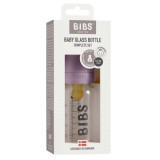 Set complet biberon din sticla anticolici Bibs 110 ml Mauve