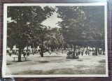 Carte postala - Scoala centrala de fete din Bucuresti: Ora de educatie fizica in gradina mare
