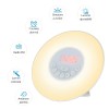 Ceas Desteptator Zori de Zi cu Lumina, Radio FM, Bluetooth, Alarma, Baterie, Functie Snooze