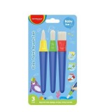 Pensula cu rezervor Keyroad Baby line KR972329, varf rotund, lat, pentru copii, set 3 buc