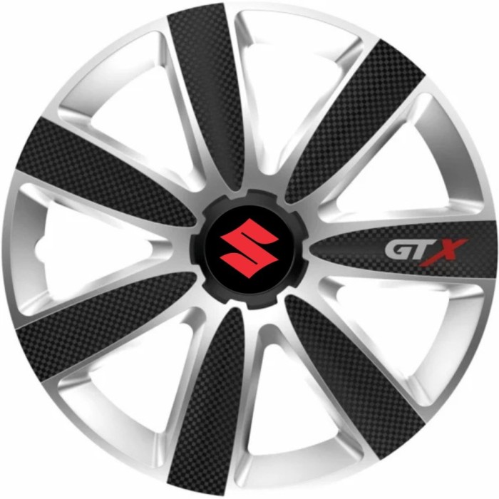 Set 4 Capace Roti GTX Carbon Gri-Negru R15, Pentru Suzuki