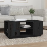 VidaXL Măsuță de cafea, negru, 90x49x40,5 cm, lemn masiv de pin