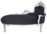 Sofa din lemn masiv argintiu cu tapiterie neagra CAT590E02