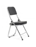 Scaun pliant HRC 607, pentru living, bucatarie, evenimente, piele ecologica, picioare cromate, 100 kg