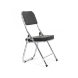 Scaun pliant HRC 607, pentru living, bucatarie, evenimente, piele ecologica, picioare cromate, 100 kg