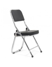 Scaun pliant HRC 607, pentru living, bucatarie, evenimente, piele ecologica, picioare cromate, 100 kg