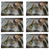 Set suport farfurie pentru servirea mesei, model Pufo Time to relax, 6 bucati