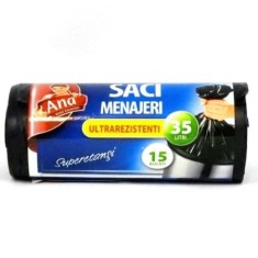 Az saci menaj ldpe ultrarezistenti, 35l, 15buc/set