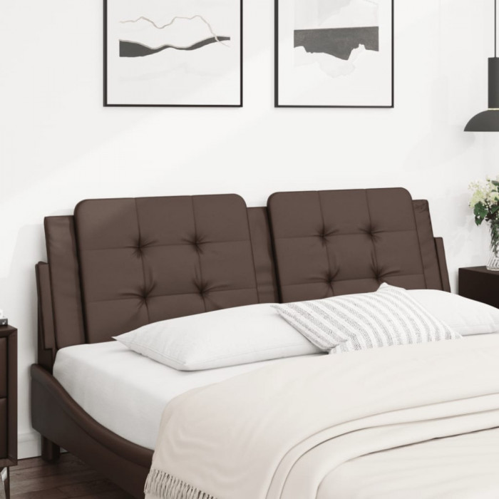 Gossi perna pentru tablie pat, maro, 160 cm, piele artificiala