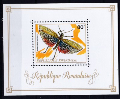 DB1 Fauna Rwanda 1973 Fluturi SS MNH foto