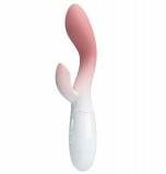 Vibrator Iepuras Brighty 30 Moduri Vibratii, Silicon, Roz/Alb 20 cm