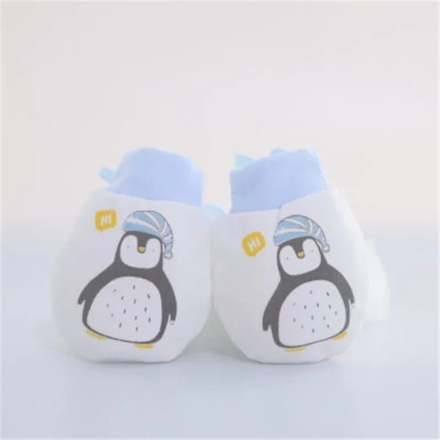 Manusi de protectie pentru bebelusi - Pinguin (Marime Disponibila: 0-6 luni)