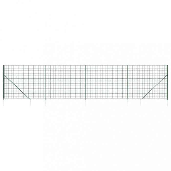 Gard plasa de sarma cu tarusi de fixare, verde, 1,8x10 m