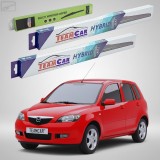 Cumpara ieftin Ștergătoare Mazda 2 DY 2003-2005 | Set Față și Spate Hibrid &ndash; TeamCar&reg;