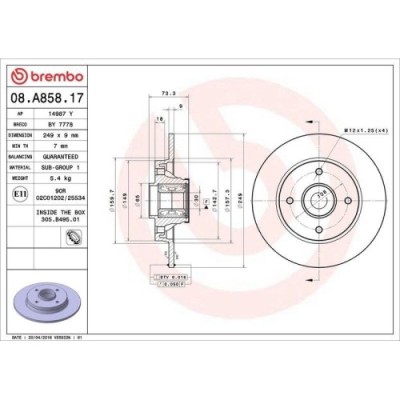 Set disc frana Citroen C4 2 (Nc) 02.09- , Ds4 (Nx) 03.11-07.15; Peugeot 308 Cc (4b) 02.09-12.15, 308 I (4a 4c) 09.07-12.16, 308 2 (Lb Lp Lw Lh L3) 09 foto