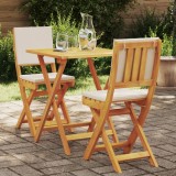 VidaXL Set Bistro Pliabil cu Pernuțe Lemn Solid Acacia