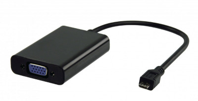 Cablu adaptor MHL micro USB 5 pini - VGA +Jack 3.5 mm 0.2m VALUELINE foto