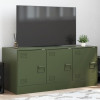 VidaXL Comodă TV, verde măsliniu, 99x39x44 cm, oțel