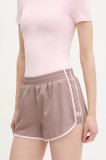P.E Nation pantaloni scurți de antrenament Preset culoarea maro, cu imprimeu, high waist, 243S252
