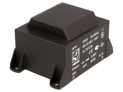 Transformator &amp;Icirc;ncapsulat 20VA 230VAC 24V 834mA PCB foto