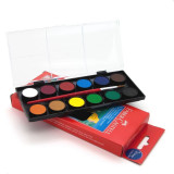 Acuarele 12 culori vibrante, 24 mm, pensula inclusa, Faber Castell, Faber-Castell