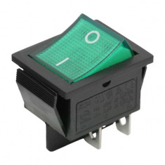 Interupator basculant 1 circuit 16A-250V OFF-ON, lumini de verde (5buc.)