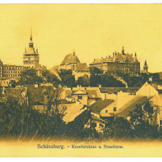 3582 - SIGHISOARA, Mures, Panorama, Romania - old postcard - used - 1907