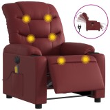 Cumpara ieftin Fotoliu de masaj electric rabatabil, rosu vin, piele ecologica