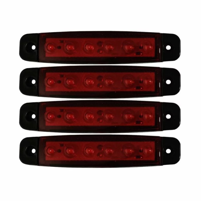 Lampa gabarit cu 6 LED-uri 12/24V set 4buc - Rosu Garage AutoRide