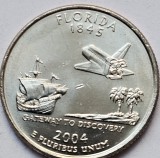 Moneda 25 Cents Quarter USA 2004 Florida P, Ne流通, Numismatica SUA