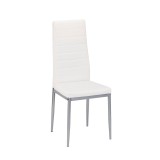 Scaun bucatarie Tino NOVA, alb-gri, metal, 96x50x41 cm, suporta 130 kg, fara brate, design modern