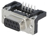 Conector D-Sub 9 Pin Soclu Mamă 90&deg; THT