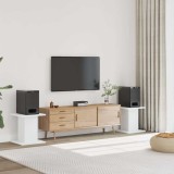 Set 2 Suporturi Boxe Audio vidaXL, 30x30x40 cm, Lemn, Alb, Stabile, Design Gol pt. Nisip, Max 60kg