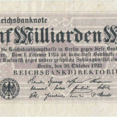 1923 (20 X), 5.000.000.000 mark (P-123b/1) - Germania - stare XF+!