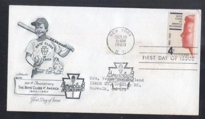 United States 1960 Boys club FDC K.598 foto