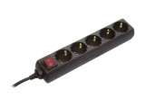 Prelungitor Alimentare AS SCHWABE 3G1,5mm&sup2; 1,4m PVC Negru 5 Prize Cod 35012