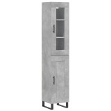 Cumpara ieftin Dulap inalt, gri beton, 34,5x34x180 cm, lemn prelucrat