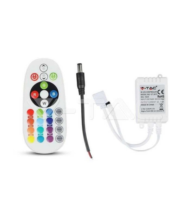 Controller LED RGB 24 butoane 12V/6A 24V/72W V-TAC