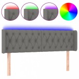 Cumpara ieftin Tablie de pat cu LED, gri inchis, 163x16x78/88 cm, textil